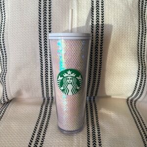 Starbucks 2020 Holiday White Sequin Tumbler